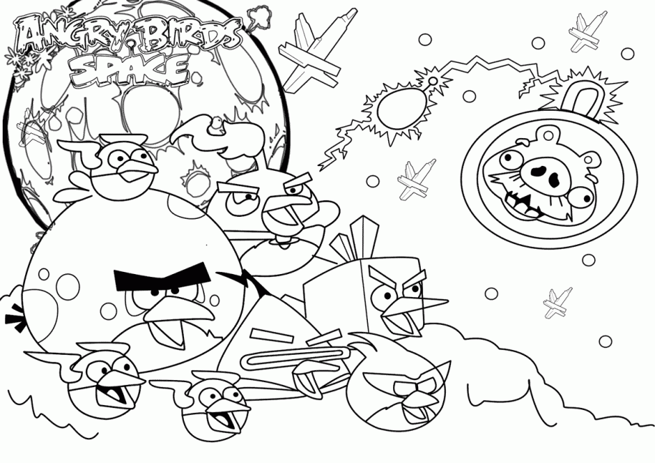 Plansa de colorat cu Angry Birds 93 150